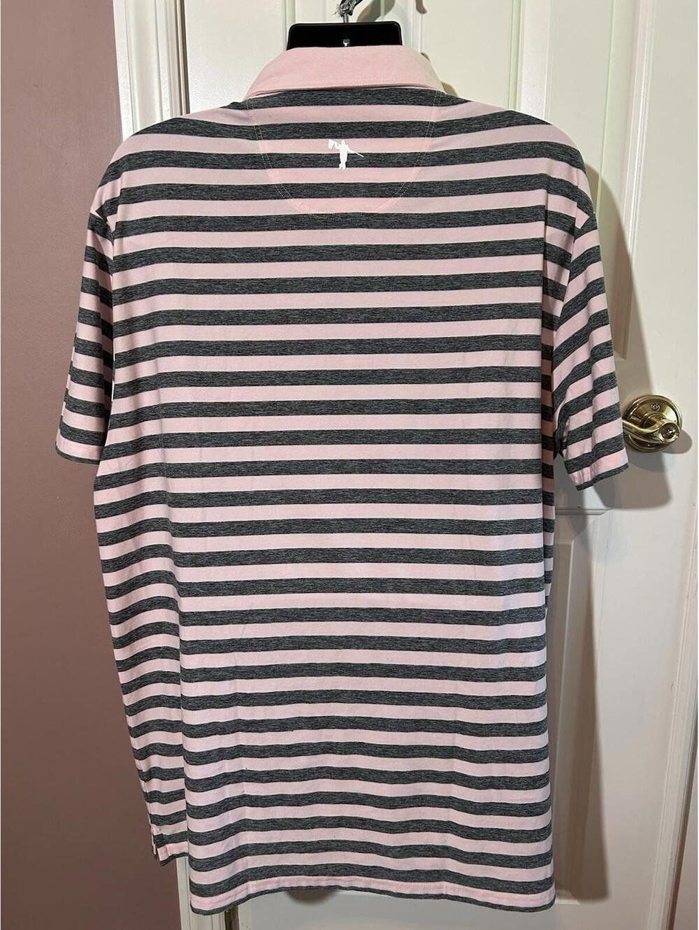 Anderson Ord Polo Mens 3XL Performance Pink Gray Stripe - Picture 2 of 6